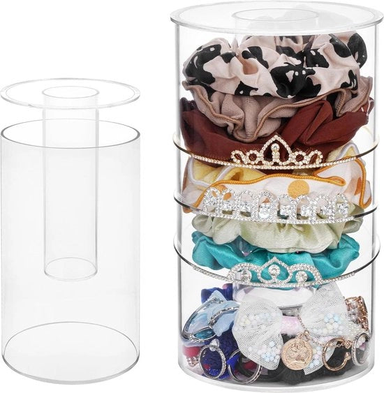 Organizzatore per accessori capelli trasparente in acrilico - contenitore per acconciature e nodi - contenitore per bracciali e prodotti per la cura della pelle