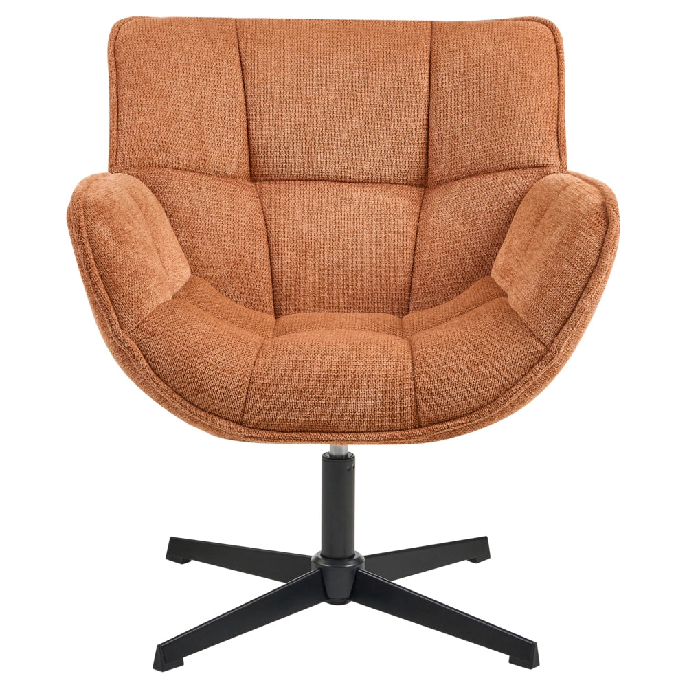 oltrona imbottita con seduta curva struttura girevole seduta arancione girevole moderna seduta ampia design retrò