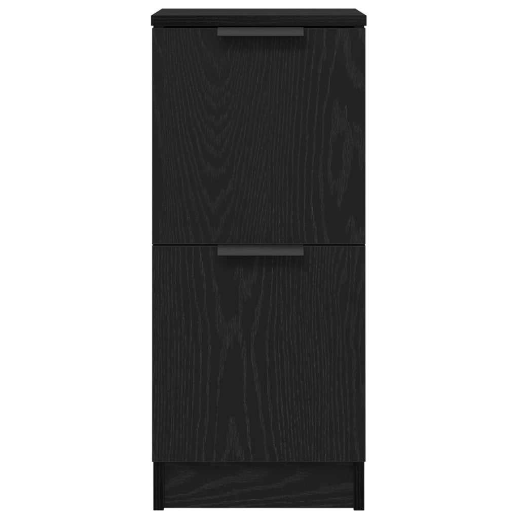 Credenze 2 pz in Rovere Nero, 30x30x70 cm, Realizzate in Legno Ingegnerizzato