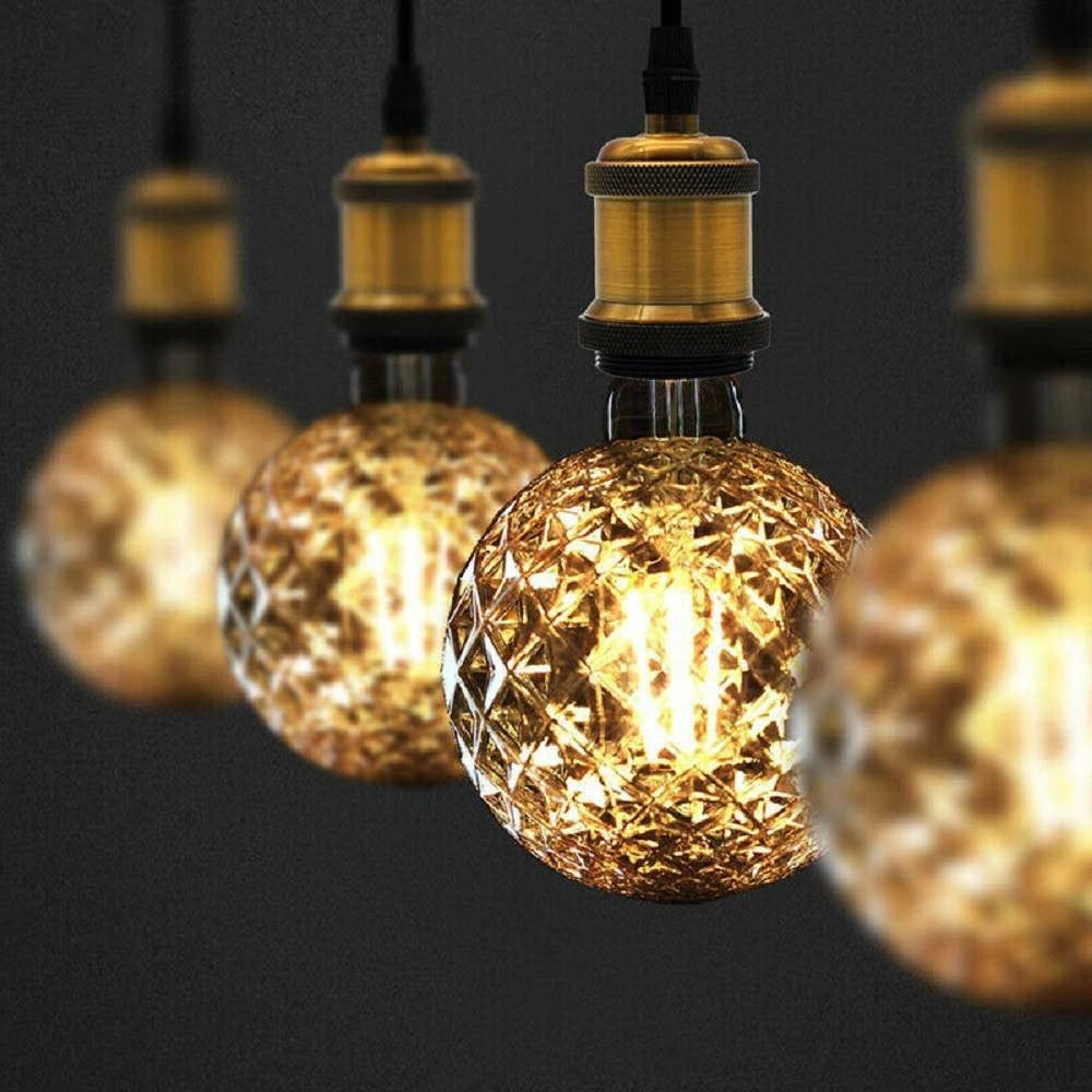Trade Shop - Lampadina Filamento Sfera Ambra E27 4w Stile Vintage Retro Luce Decorativa Td-oc -