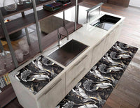 Tappeto Cucina Pvc Antimacchia 51x190 cm Foglia Oro Passatoia Antiscivolo Antisfilo Lavabile