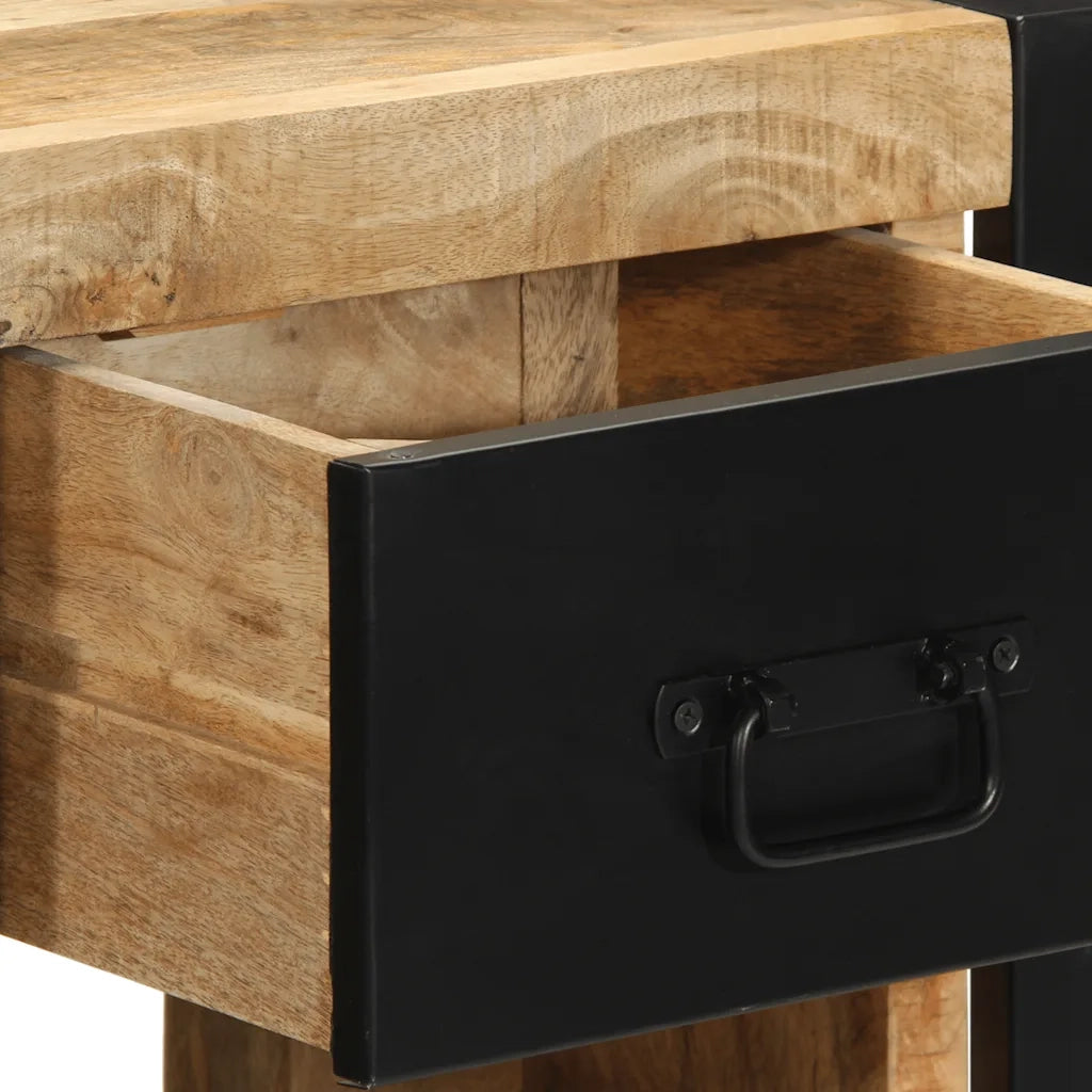 Comodini 2 pz 40x35x40 cm in Legno Massello di Mango Grezzo 4015951