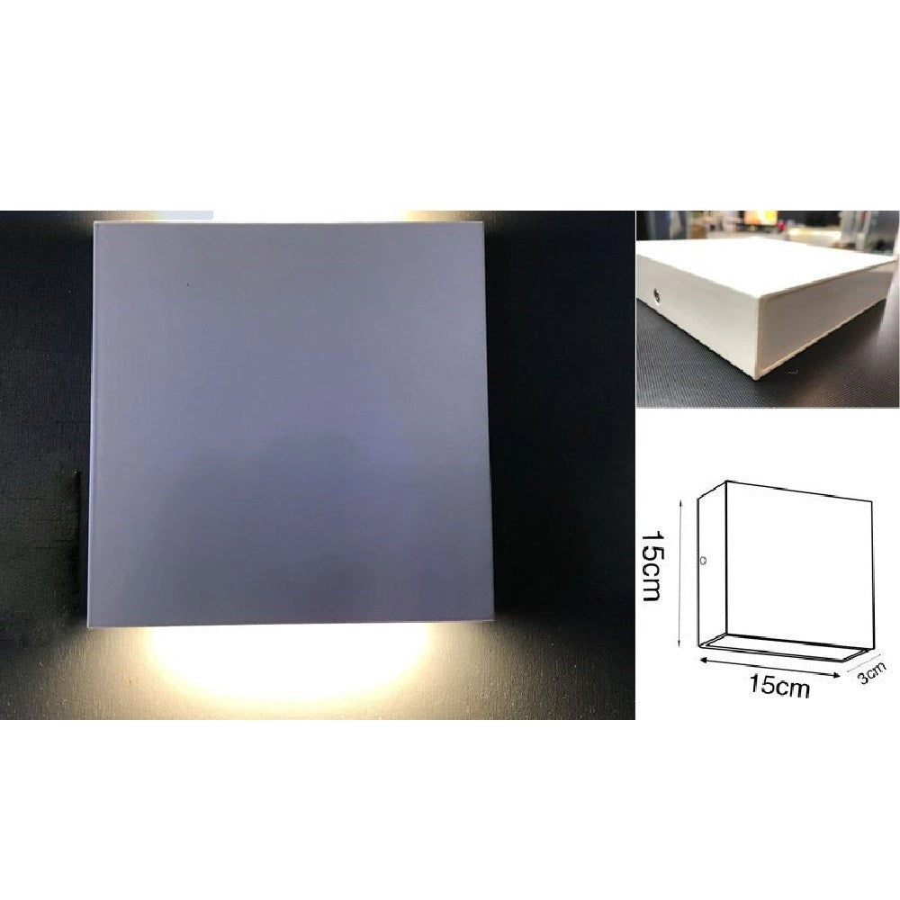 Trade Shop - Applique Led Quadrata 12w Slim Biemissione Luminosa Luce 4000k 3000k 6500k Xc9044 -