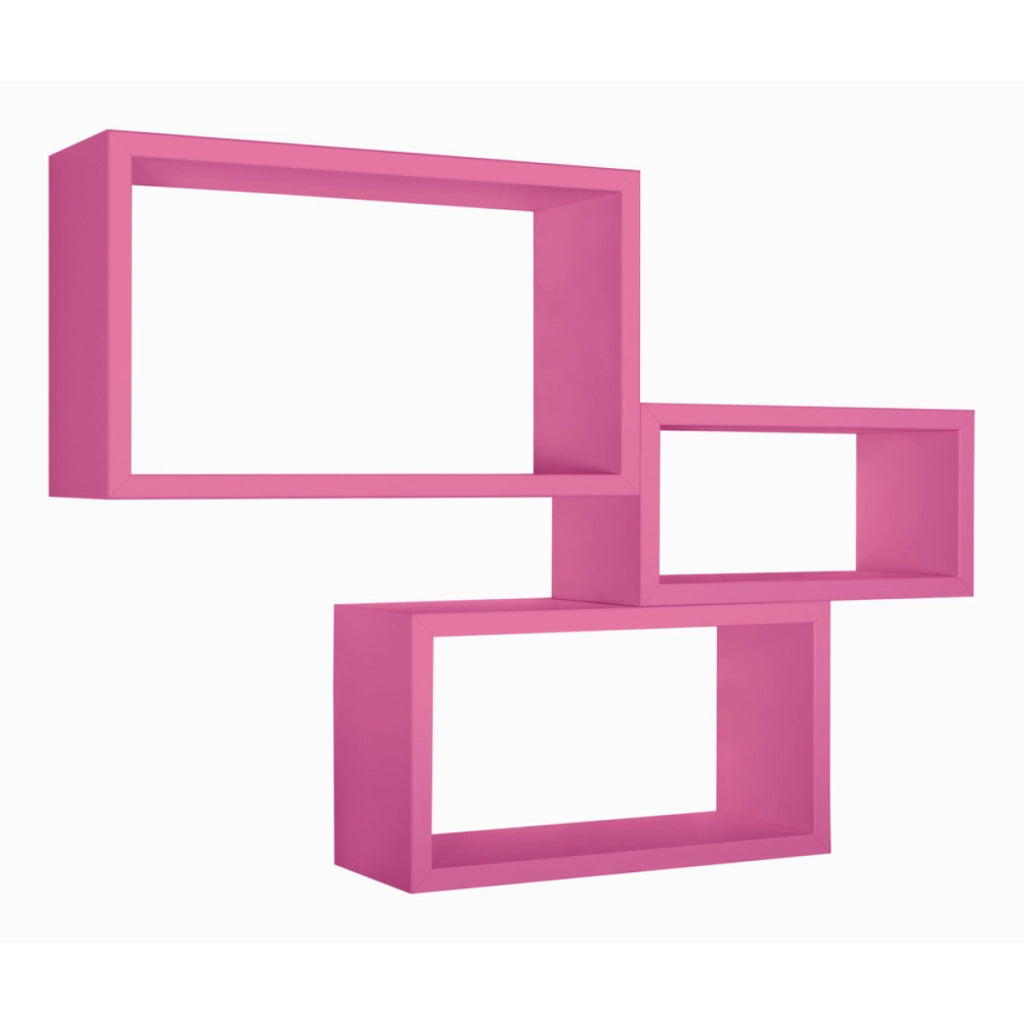 Set di 3 Mensole da Muro Modello TRITTCO. Misure 15.5x45.0x27.0 cm. fInitura  FUXIA - MADE IN ITALY