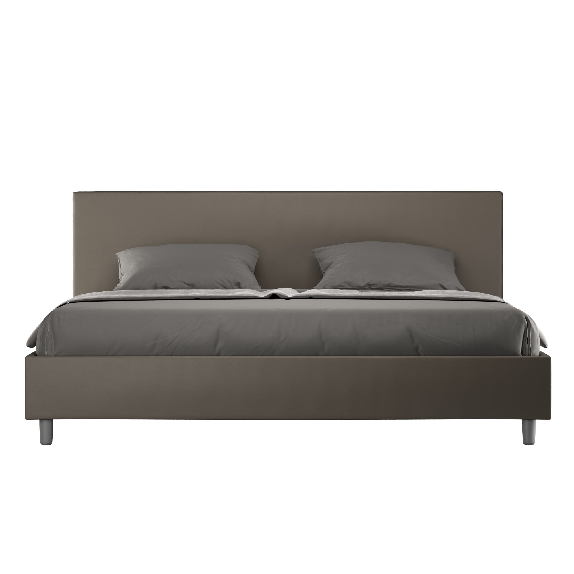 Letto Matrimoniale 160x210 cm con Rete e Contenitore Adele Cappuccino