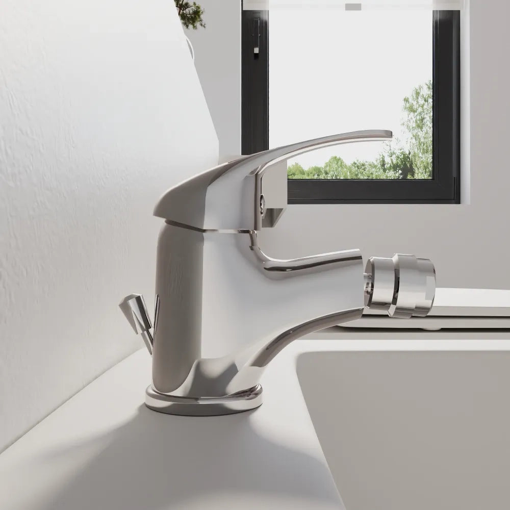 Set miscelatori: lavabo bidet con scarico a saltarello e incasso doccia con deviatore | Natalie