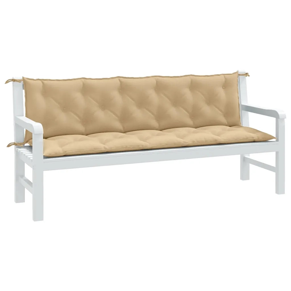 Cuscini Panca Giardino 2pz Beige MÃ©lange 180x50x7 cm Tessuto