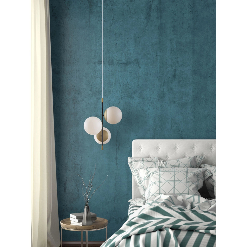 Maytoni Sospensione moderna Nostalgia 3 luci E14 oro metallo diffusore vetro