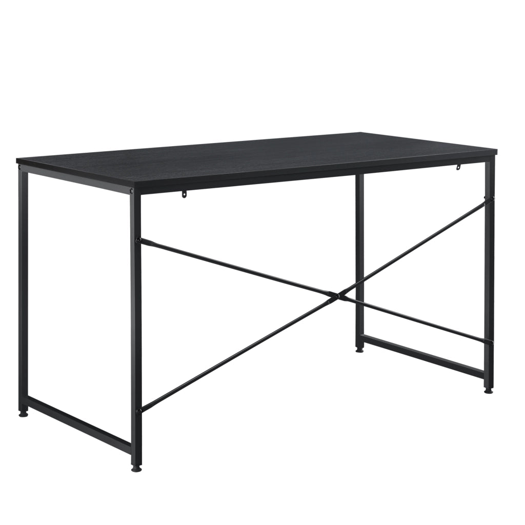 Scrivania Røros con Telaio in Metallo e Piano da 120 x 60 cm - Nero [en.casa]