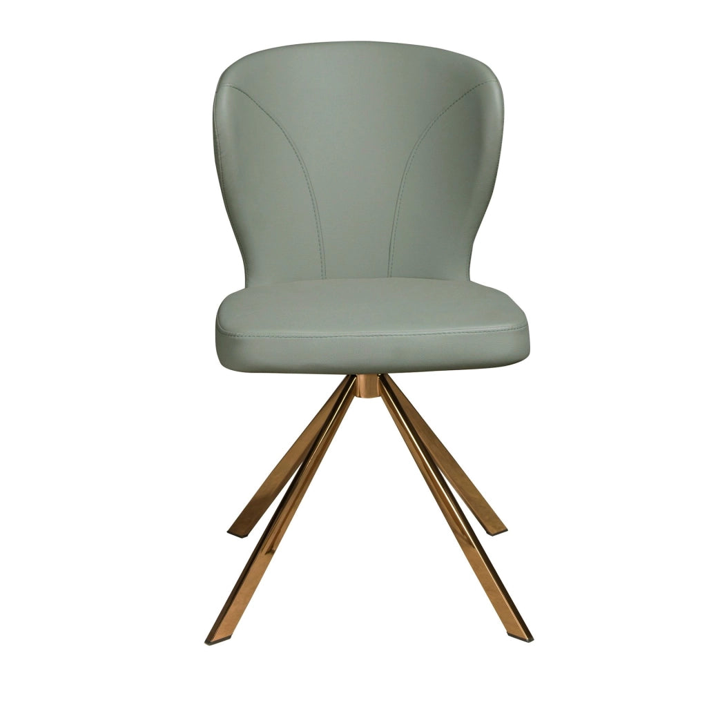 Sedia girevole in similpelle verde chiaro