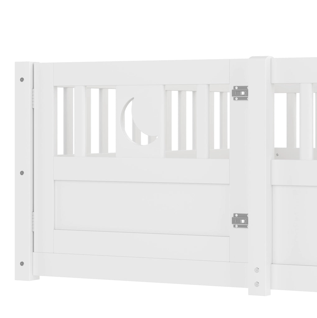 Letto per bambini 140x190 cm con sponde di sicurezza, bianco