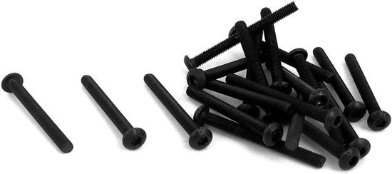 Viti a capogiro in acciaio per interni, capo a bottone, nero, 20 pezzi, M3 x 30mm