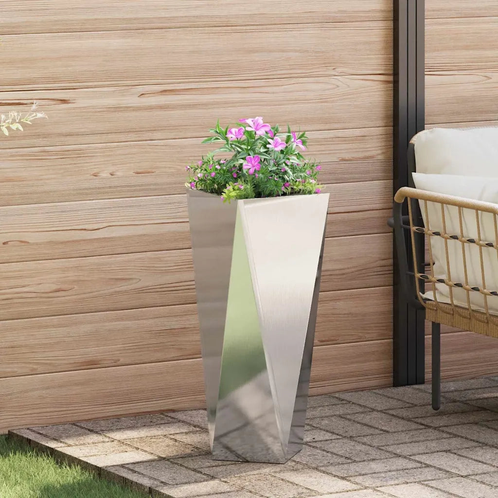 Fioriera Argento 30 x 30 x 75 cm Acciaio inossidabile 883774
