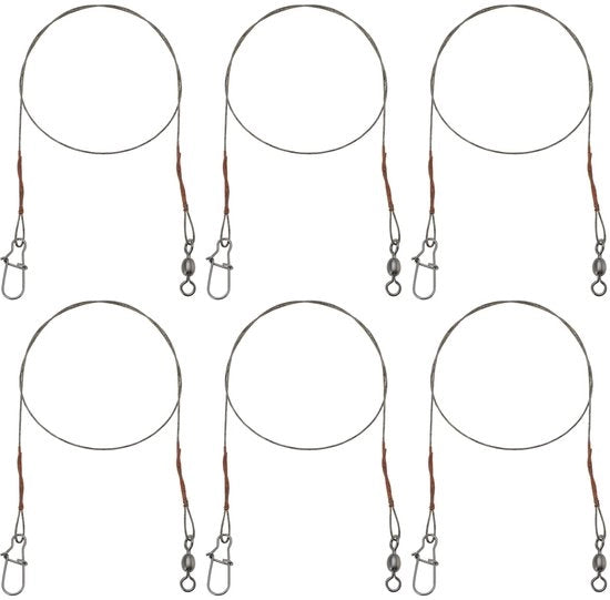 Corda da Pesca in Acciaio Inox 7 Fili - 300 mm Lunghezza - 0,5 mm Diametro - Resistente allo Sfregio - Anti Mordicazione - 18 kg di Torsione