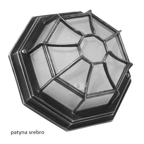 Plafoniera esterna Retro SU-MA alluminio nera E27 IP44