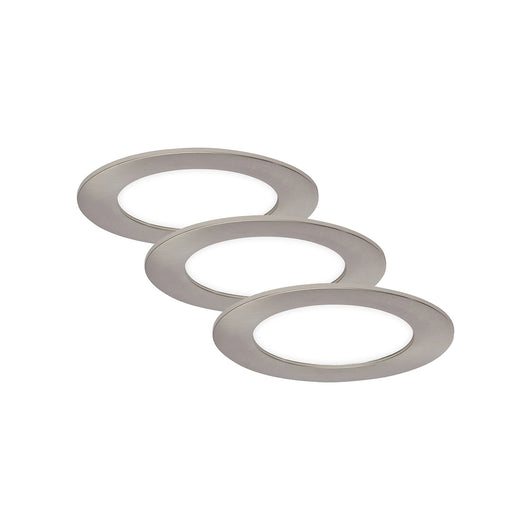 Set 3 Faretti Incasso Moderno Flat In Plastica Nichel Satinato Led 6W 4000K
