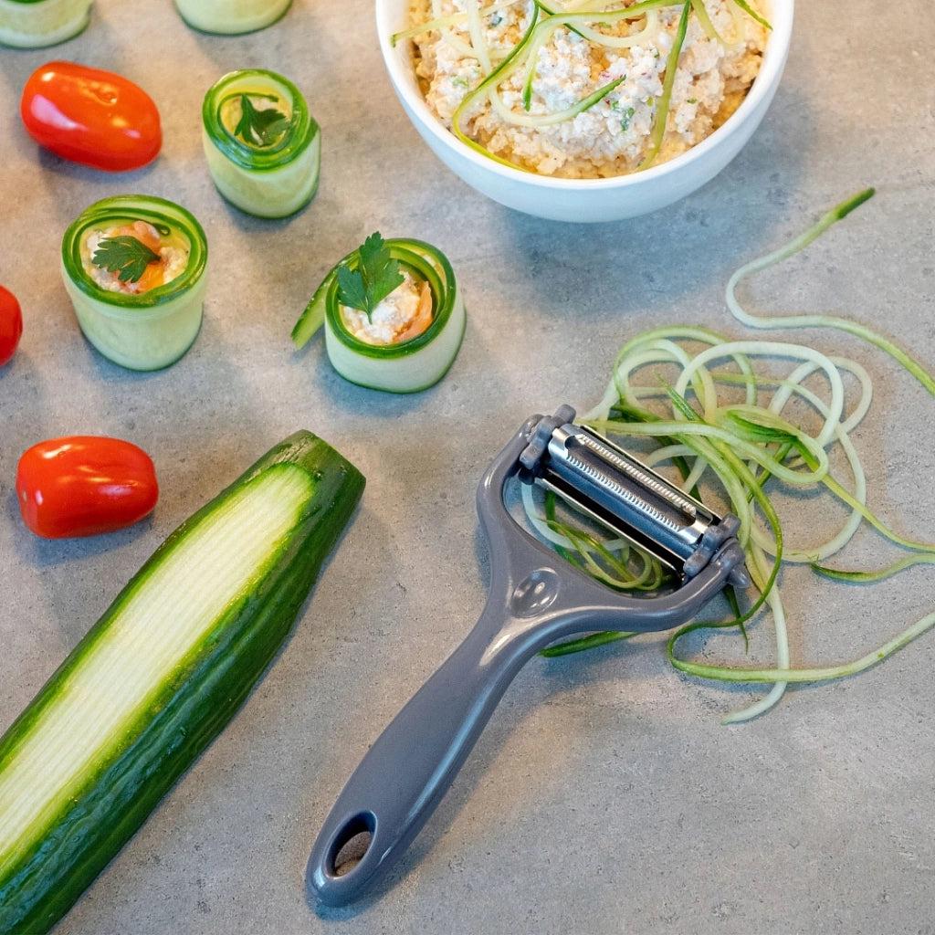 Pelapatate KADAX con 3 lame, ideale per frutta, verdura e patate.