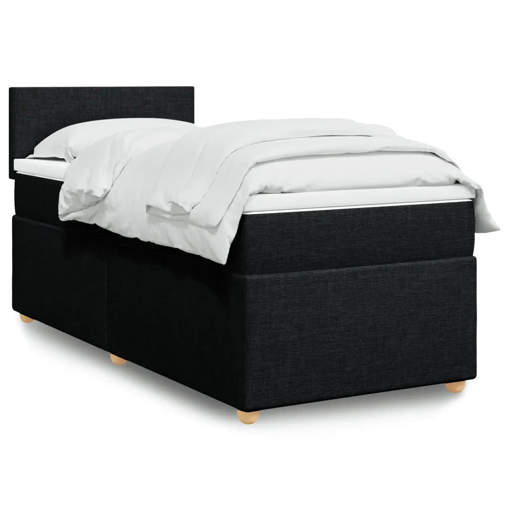 Giroletto a Molle con Materasso Nero 90x190 cm in Tessuto