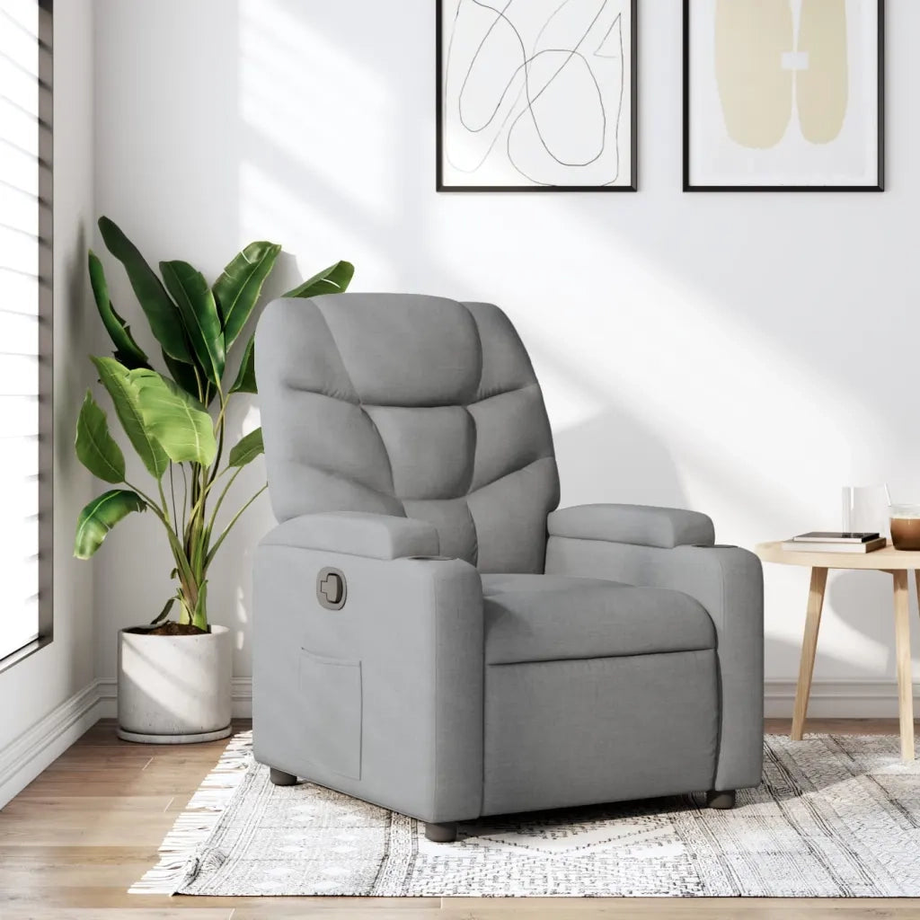 Divano Sedia-Poltrona reclinabile in tessuto grigio chiaro 333688