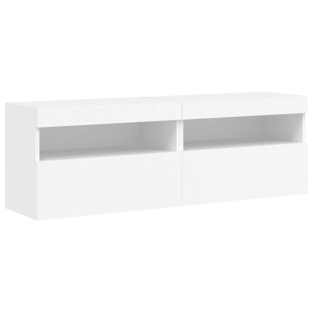 Set Mobili TV a Muro 8 pz con Luci LED Bianco 3216764