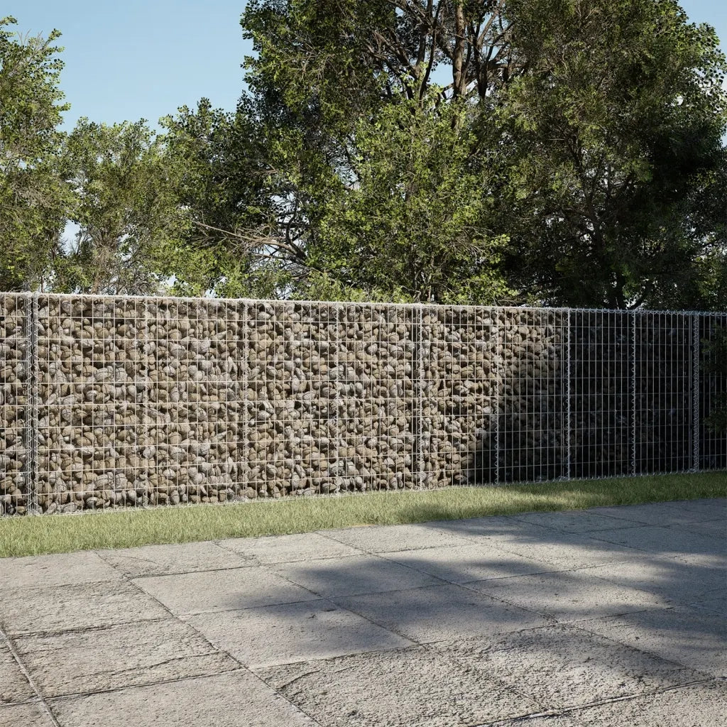 vidaXL Cesto Gabbione con Copertura 450x100x100 cm in Ferro Zincato