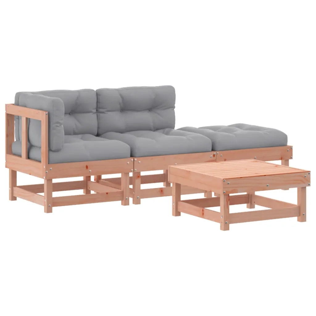 Set Divani Giardino 4 pz con Cuscini Legno Massello di Douglas 3186016