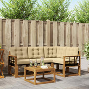 Set di divani da esterno con cuscino 5 pcs Naturale e Beige