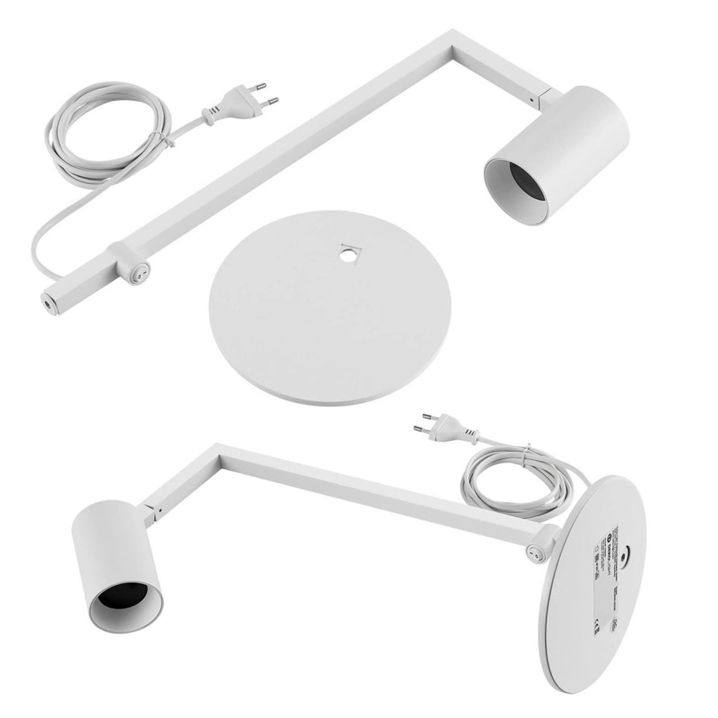 Lampada da tavolo luce da scrivania comodino con attacco lampada GU10 elegante moderna luce orientabile salotto ufficio camera albergo 230V BIANCO
