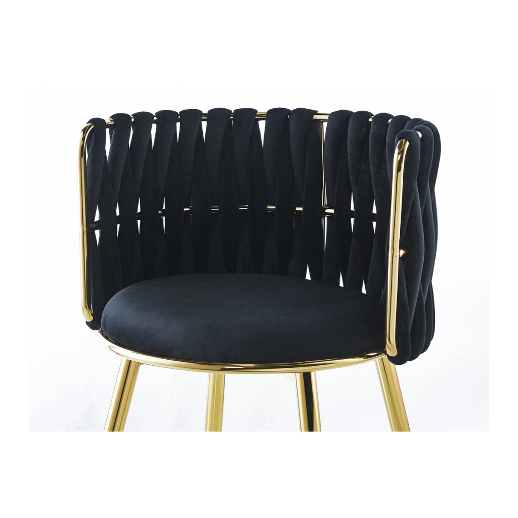 Set di 2 sedie Milla 100 in velluto nero e oro