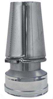 Canna fumaria parete doppia coibentata inox terminale cappello conico   dn 80/130