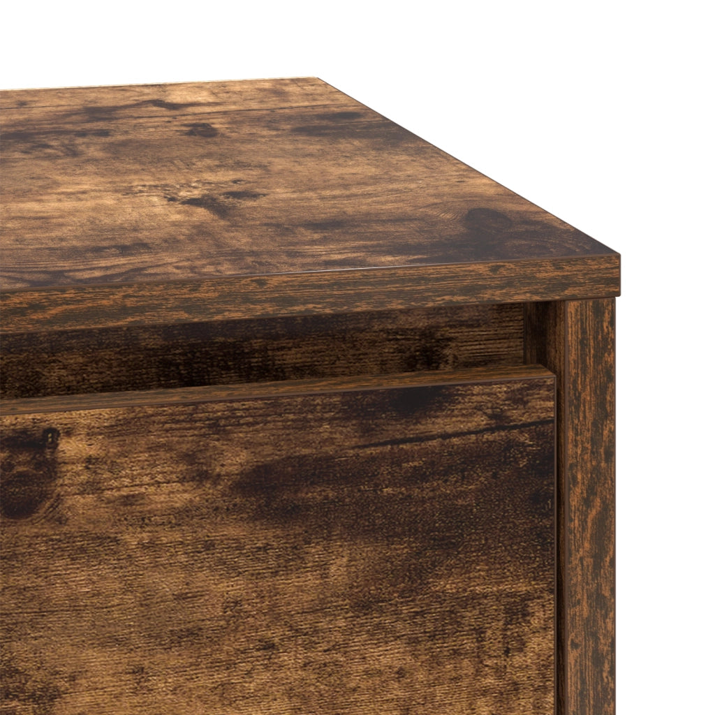 Comodino con luci LED Rovere Affumicato 39x34.5x50 cm