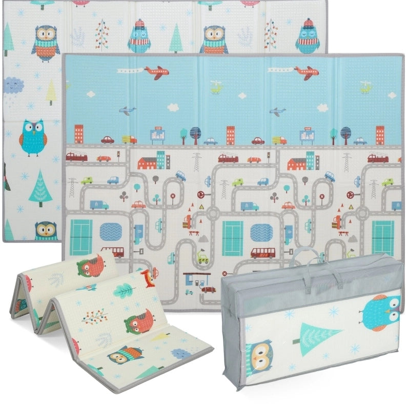 Tappeto gioco bimbo 200x150 cm in schiuma bifacciale antiscivolo pieghevole