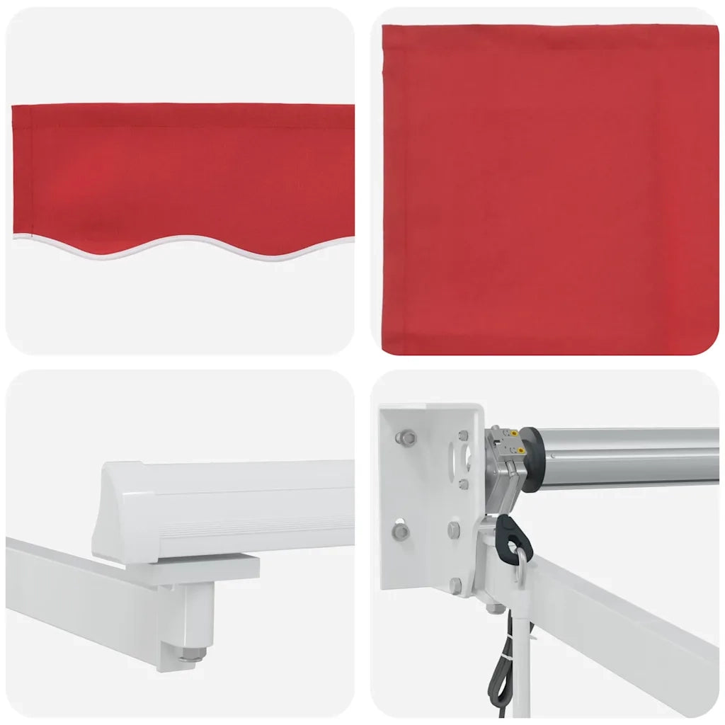 Tenda Retrattile Rosso 350 x 250 cm Poliestere e Alluminio 3330438