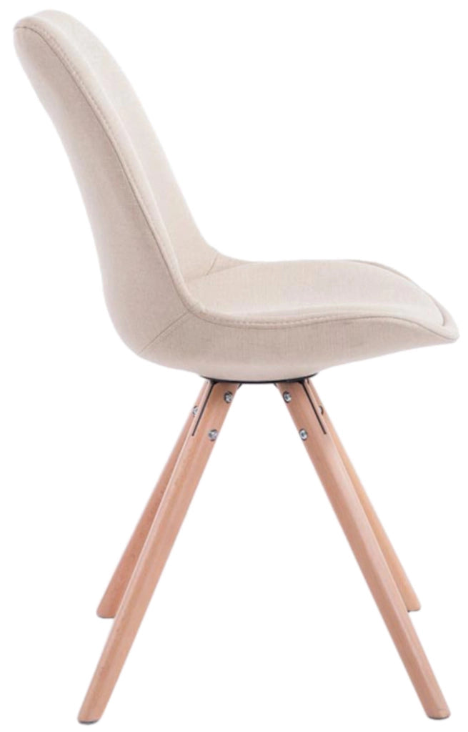 Set di 4 sedie per visitatori Toulouse Fabric Round crema,natura