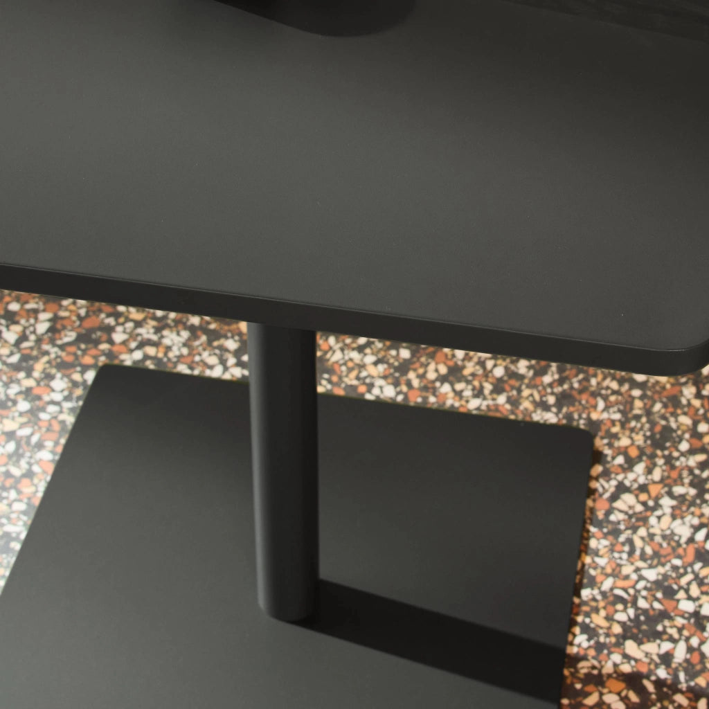Tavolo da giardino bistrot quadrato in acciaio, 70cm, antracite