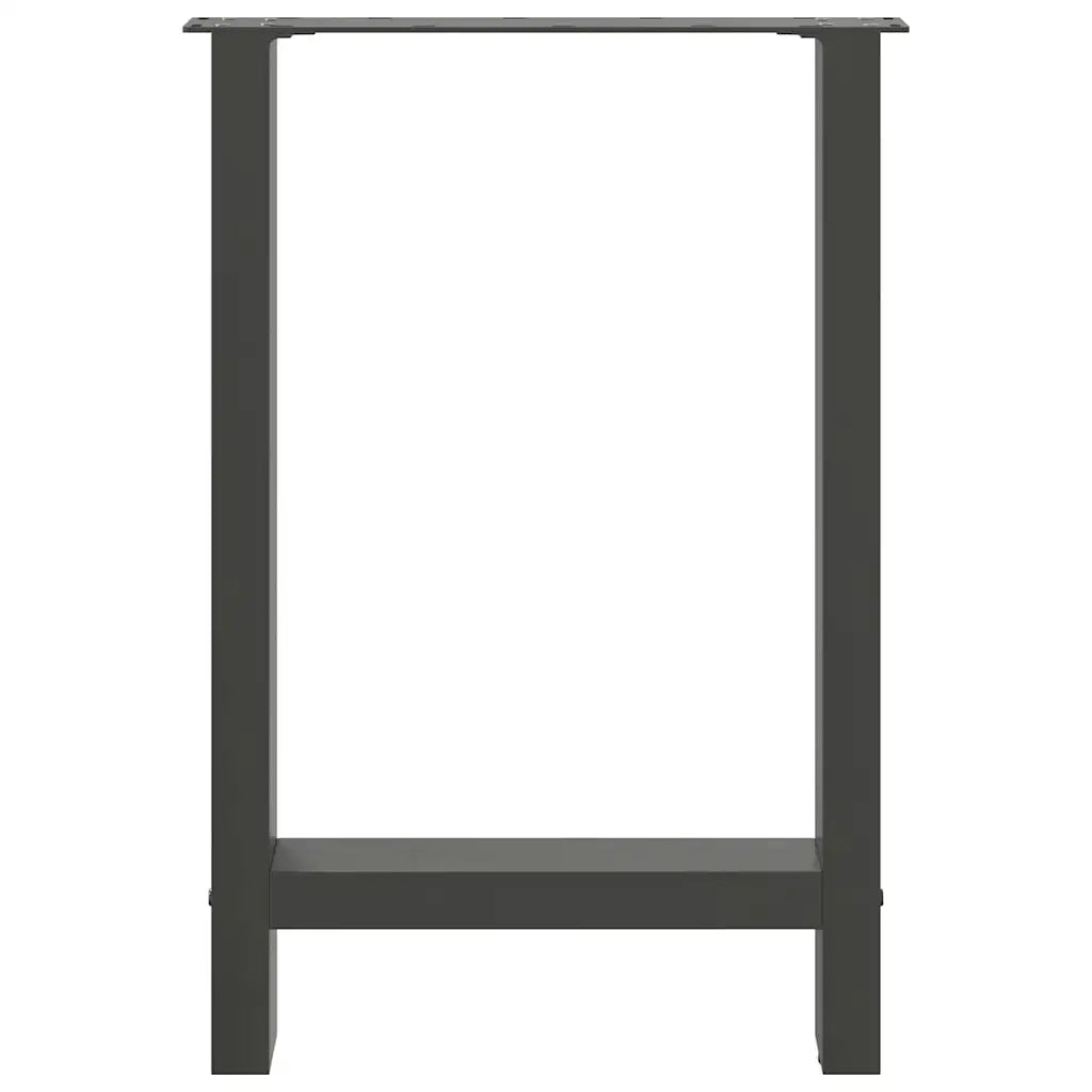 Gambe per tavolo da pranzo antracite 2 pz 60x(72-73) cm in acciaio