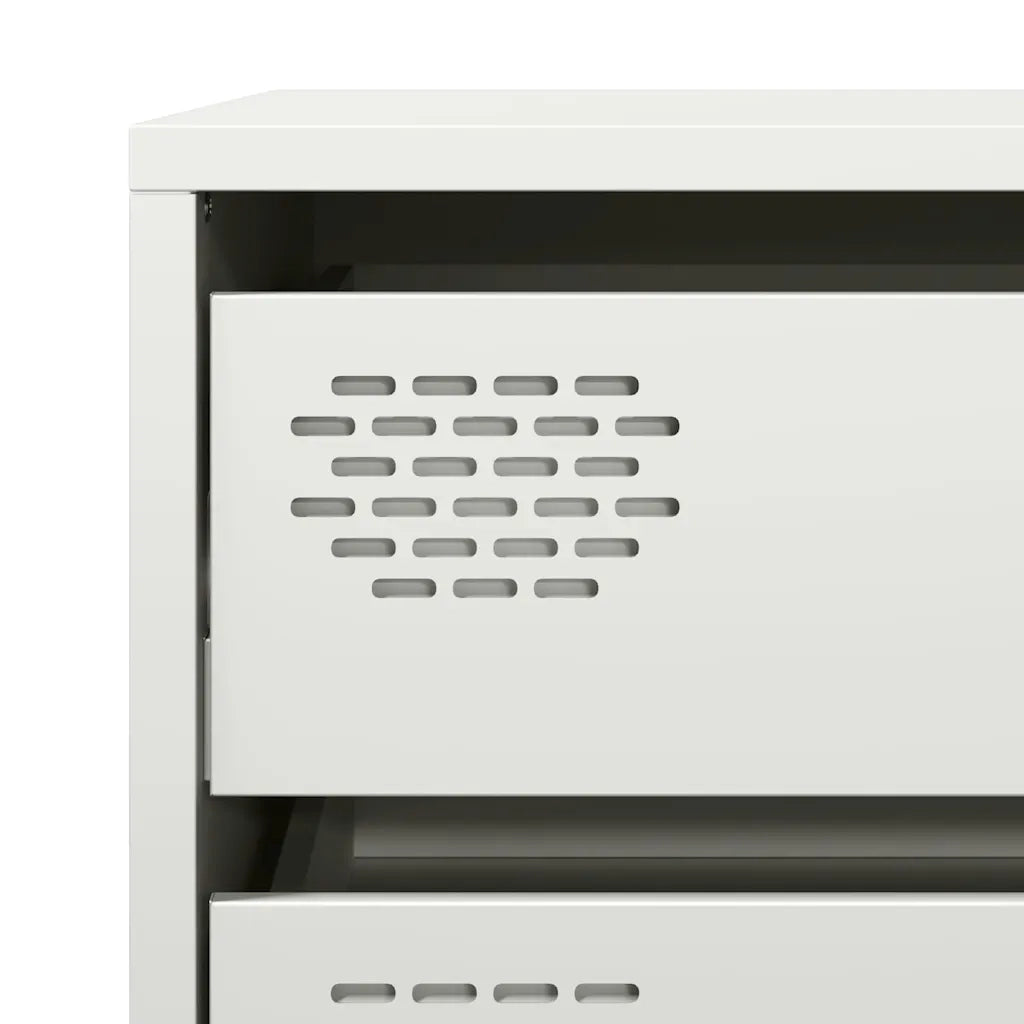 Credenza Bianca 68x39x73,5 cm in Acciaio Laminato a Freddo 851291