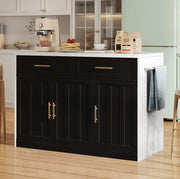 Isola da cucina 120x60x91 cm con zona bar; MDF; nero