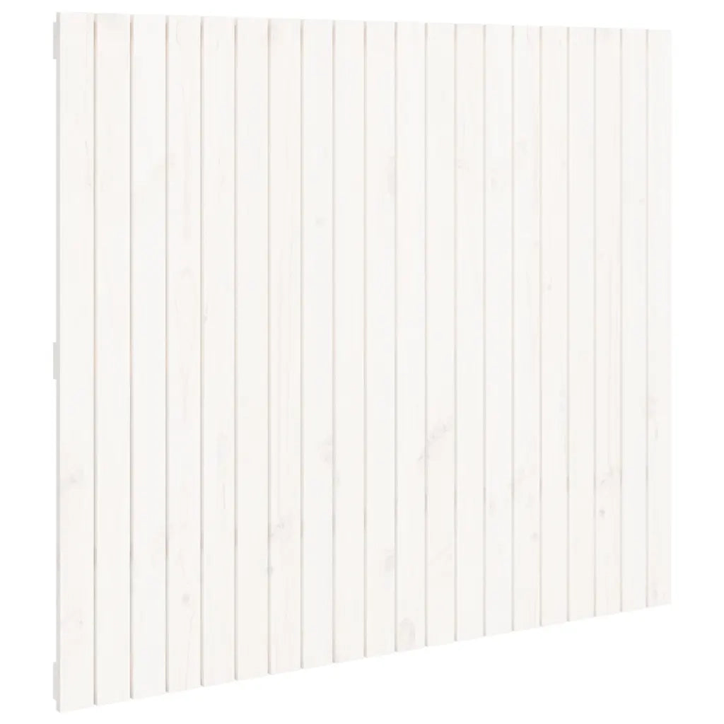 Testiera da Parete Bianca 127,5x3x110 cm Legno Massello di Pino