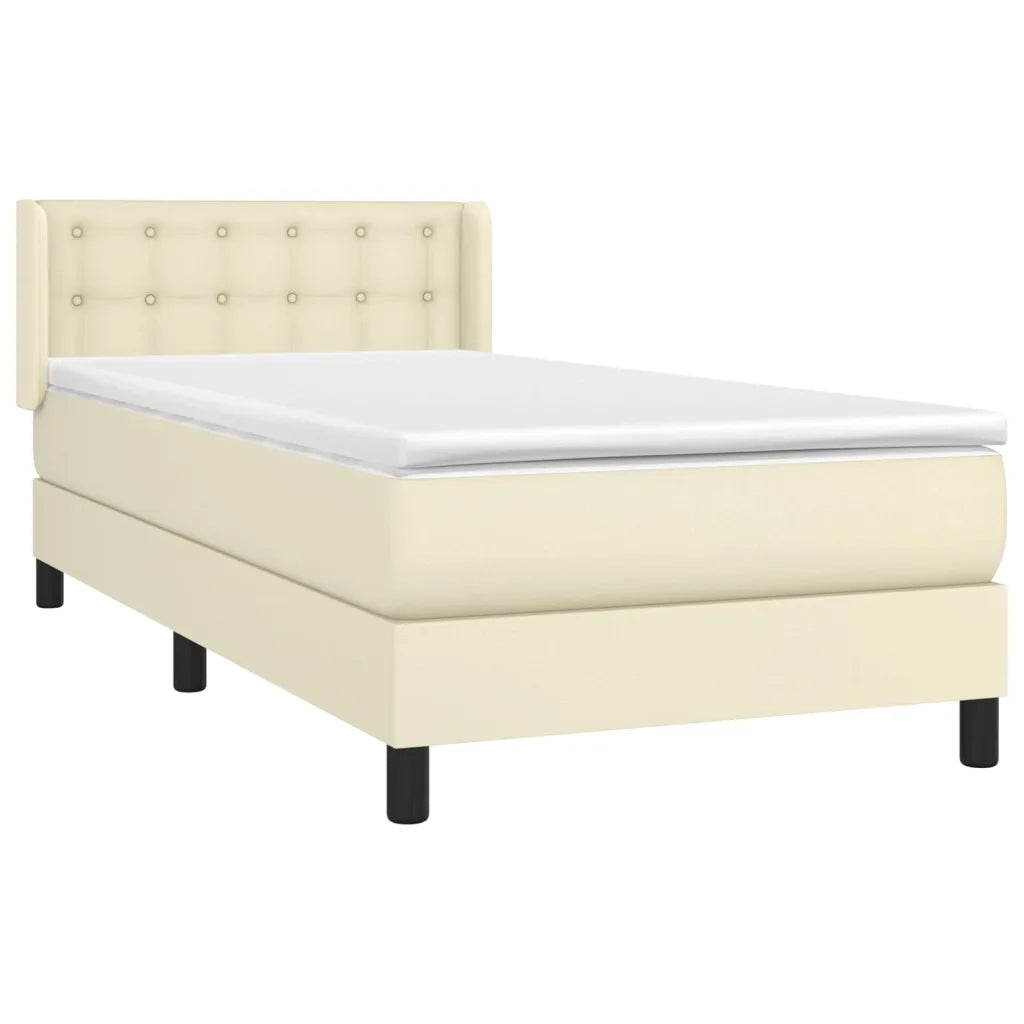 Giroletto a Molle con Materasso Crema 90x200 cm in Similpelle 3130759