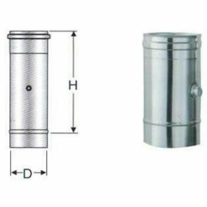 Inox mono parete aisi 316 modulo prelievo fumi d.300 b08xb343s9