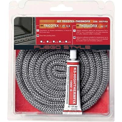 GUARNIZIONE TRECCIA + ADESIVO X STUFA FUEGO - MM 10 MT 2,5- 1 confezioni