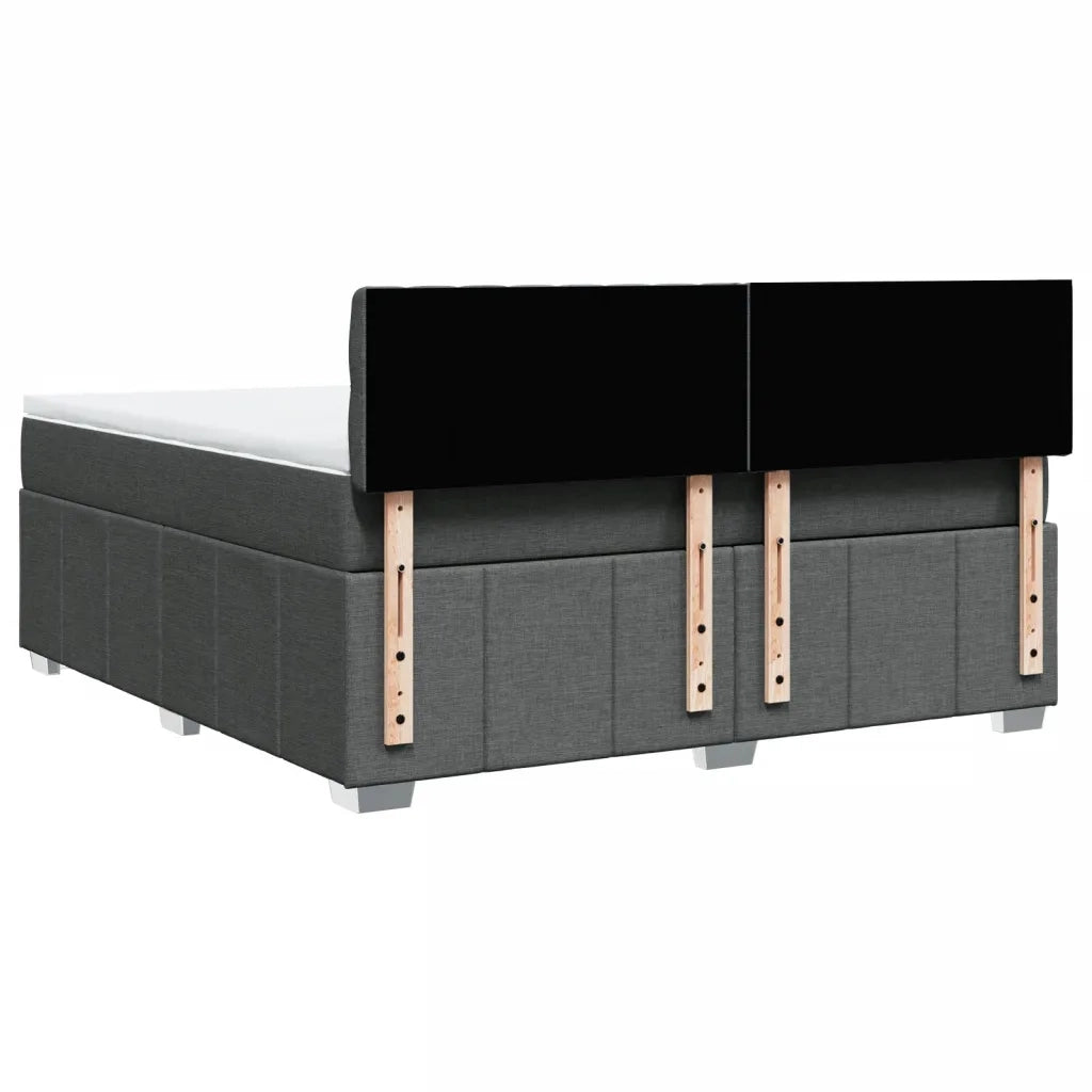 Giroletto a Molle con Materasso Grigio Scuro 180x200 cm Tessuto 3287155