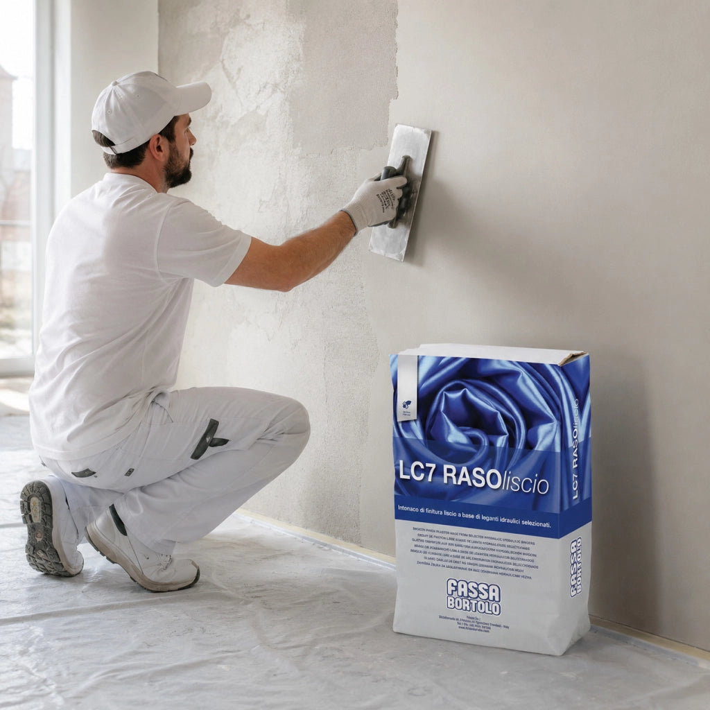 Lc7 rasoliscio intonaco finitura liscio base leganti idraulici selezionati 20 kg