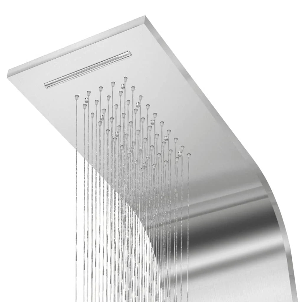 Sistema di pannelli doccia curvi in ​​acciaio inox da 130 cm per bagno WC 02_0003114