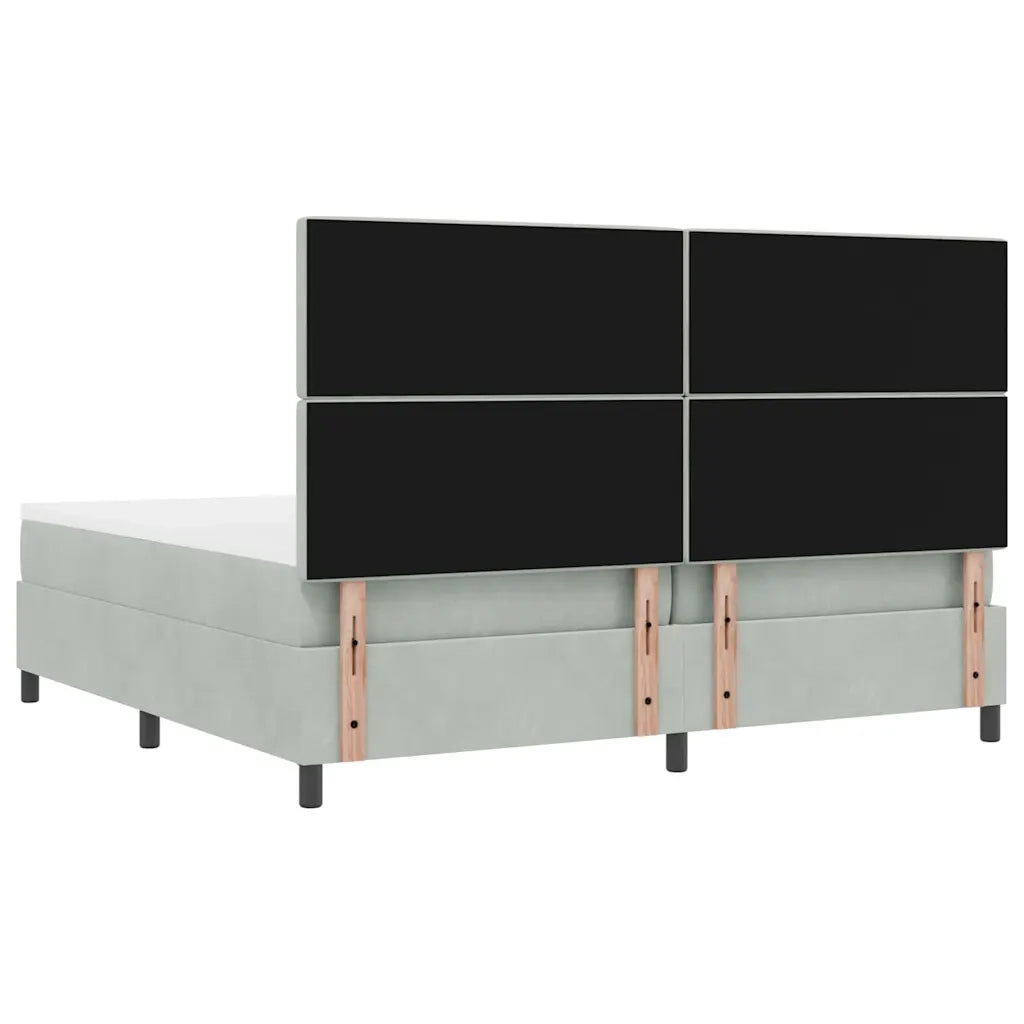 Letto a Sorgente LED Grigio chiaro 200 x 200 cm Velluto 3343268