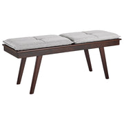 Panca corridoio legno scuro mdf cuscini in poliestere rettangolare retro design classico fondo letto