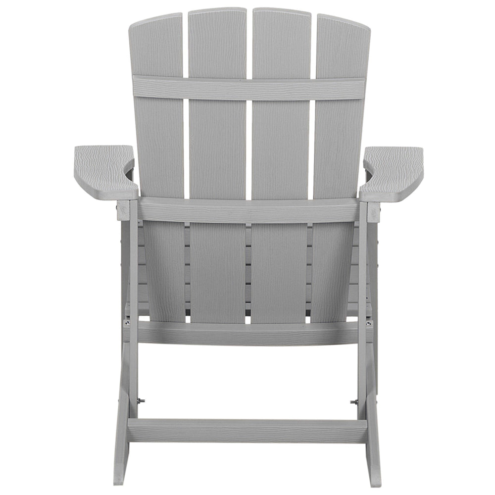 Sedia da giardino in plastica grigio chiaro in legno resistente agli agenti atmosferici in stile moderno