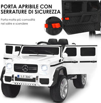 Mercedes Benz Macchina Elettrica per Bambini 12V, Veicolo Elettrico con Luci LED e Chiusura di Sicurezza, Macchina Cavalcabile per Bambini 3-8 Anni (Bianco)