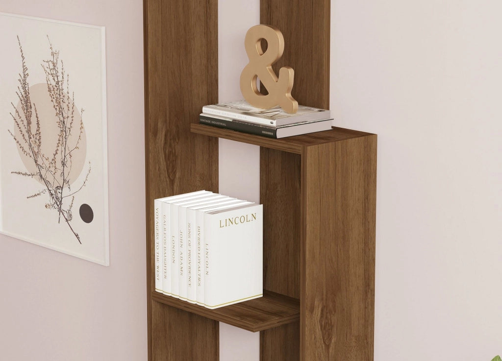 Biblioteca Fiesole, Libreria 3 Ripiani, 50x20x160h cm Marrone Noce